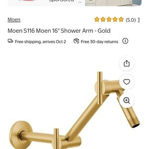 Moen Gold Adjustable Shower Arm
